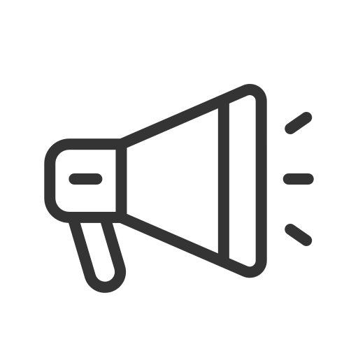 a line drawing of a megaphone
