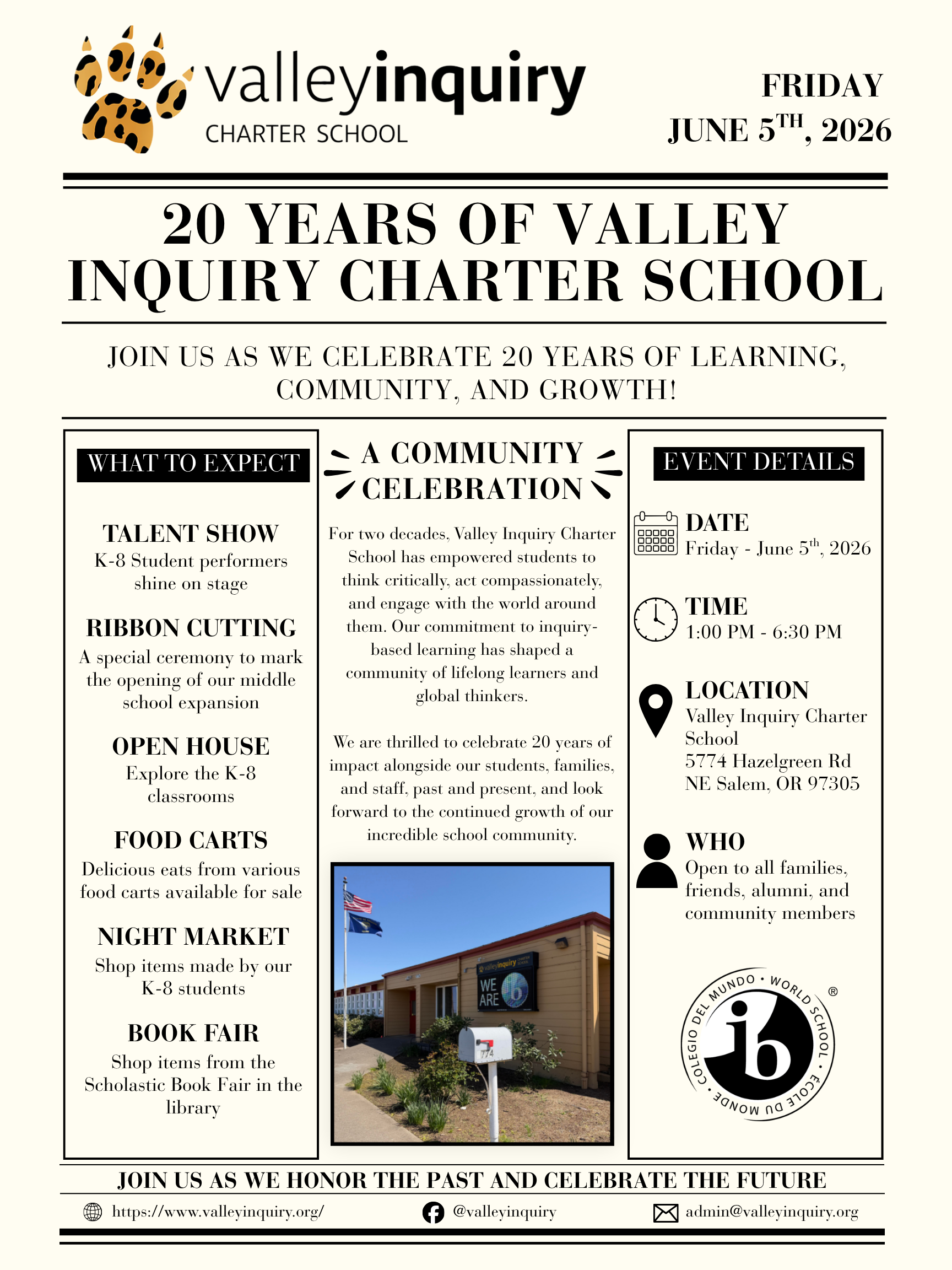 20 Years of Valley Inquiry Charter School