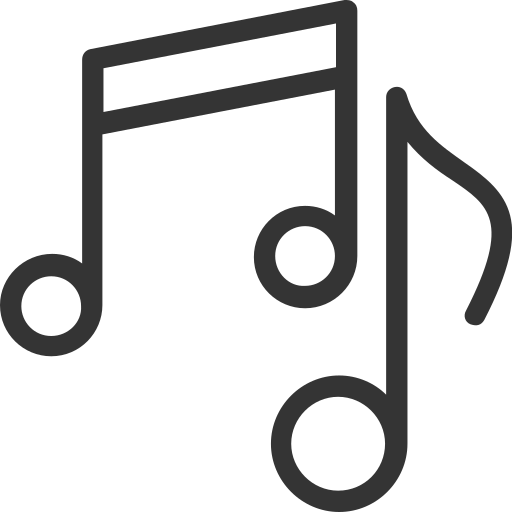 a line drawing of music notes