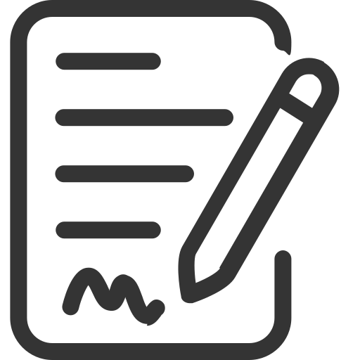 line drawing of a signed application