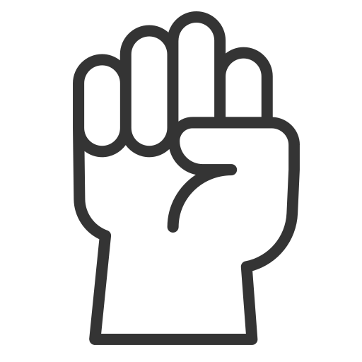 a line drawing of a raised fist