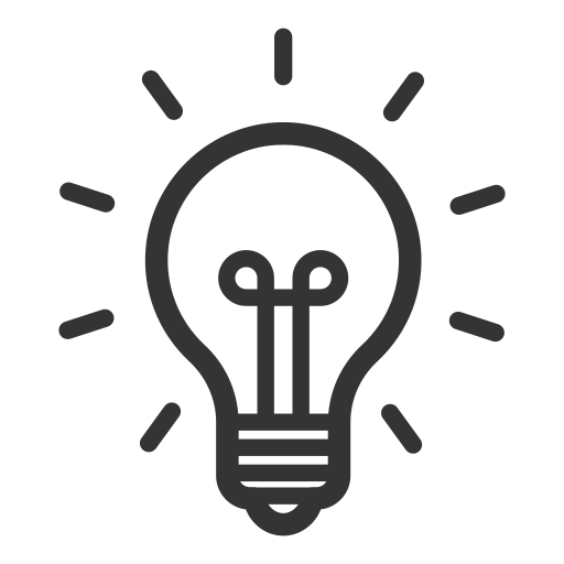 a line drawing of a lightbulb