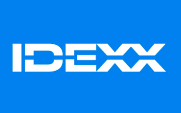 IDEXX logo on a blue background