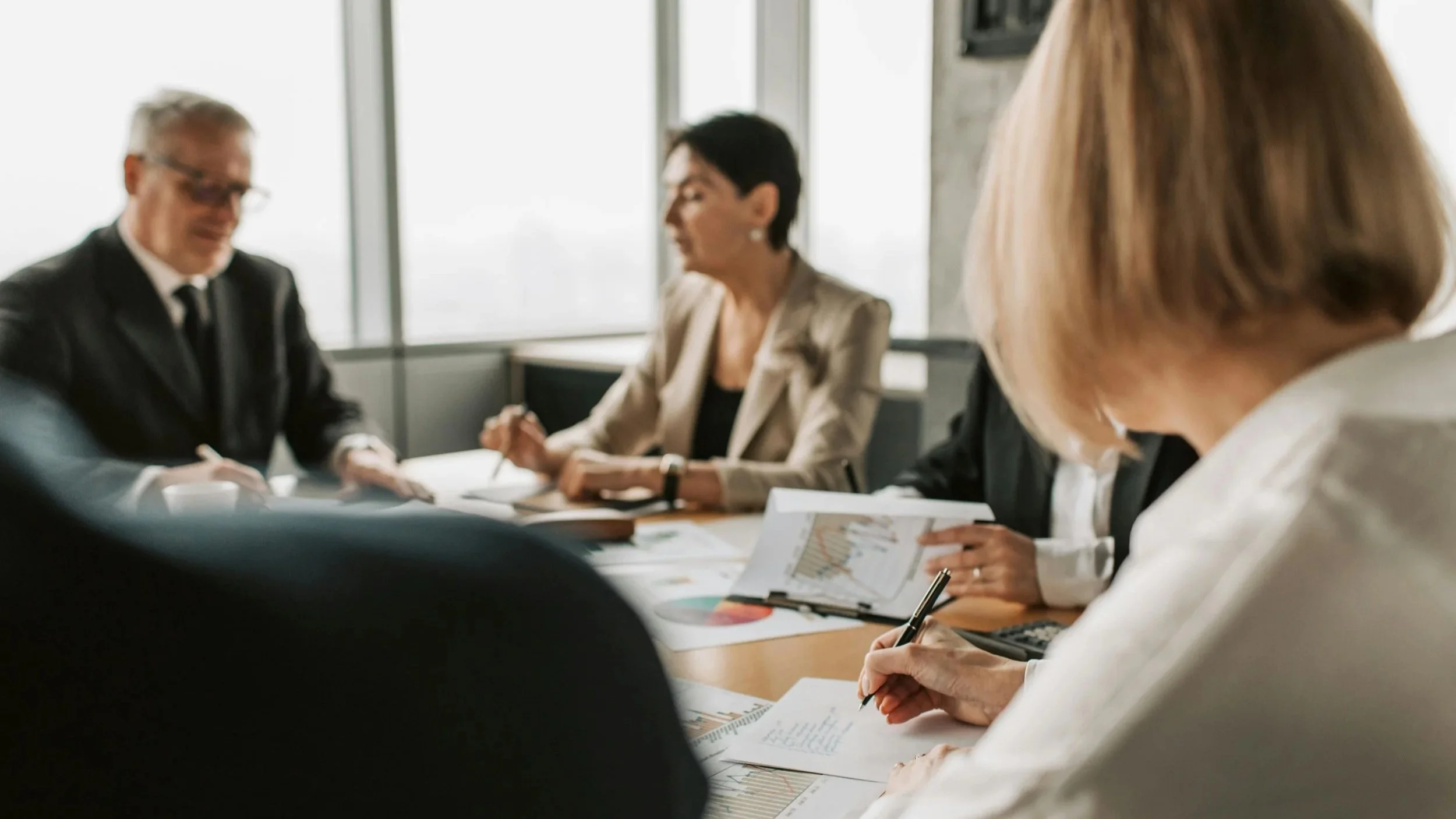 Photo of business partners working at a table