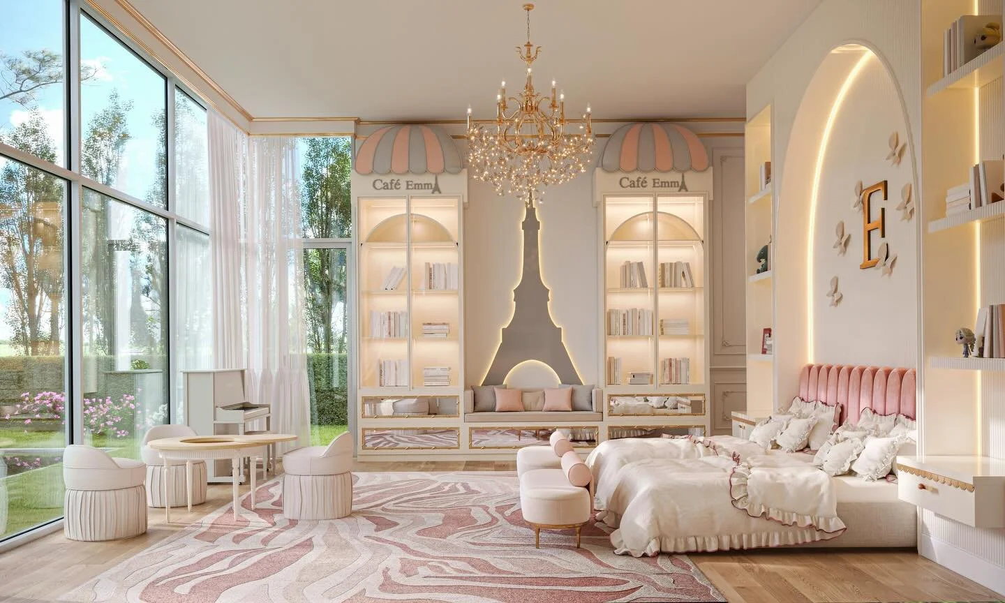 A little piece of Paris brought into this dreamy girls&rsquo; bedroom ✨

Inspired by my recent trip, this design blends soft elegance with playful charm&mdash;layering delicate details, feminine textures, and that unmistakable Parisian spirit. From t