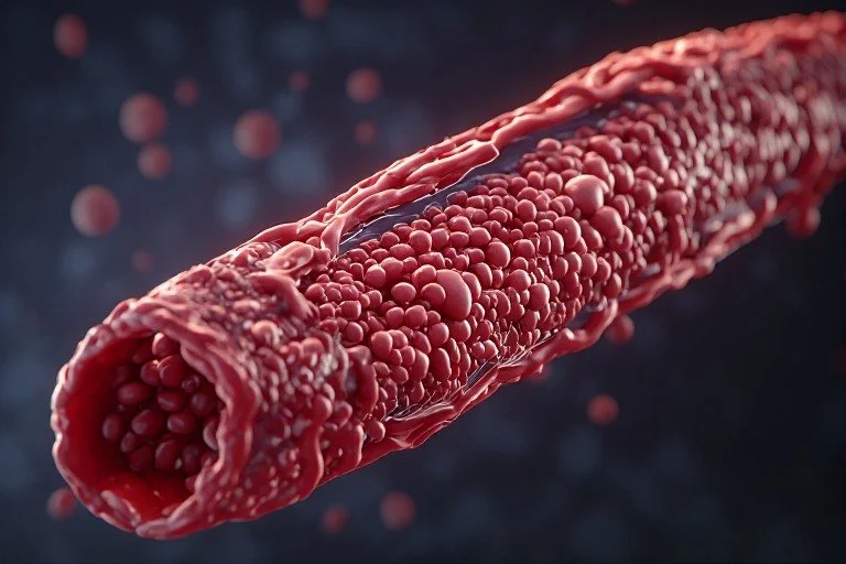 blood vessel inside lined with endothelial cells