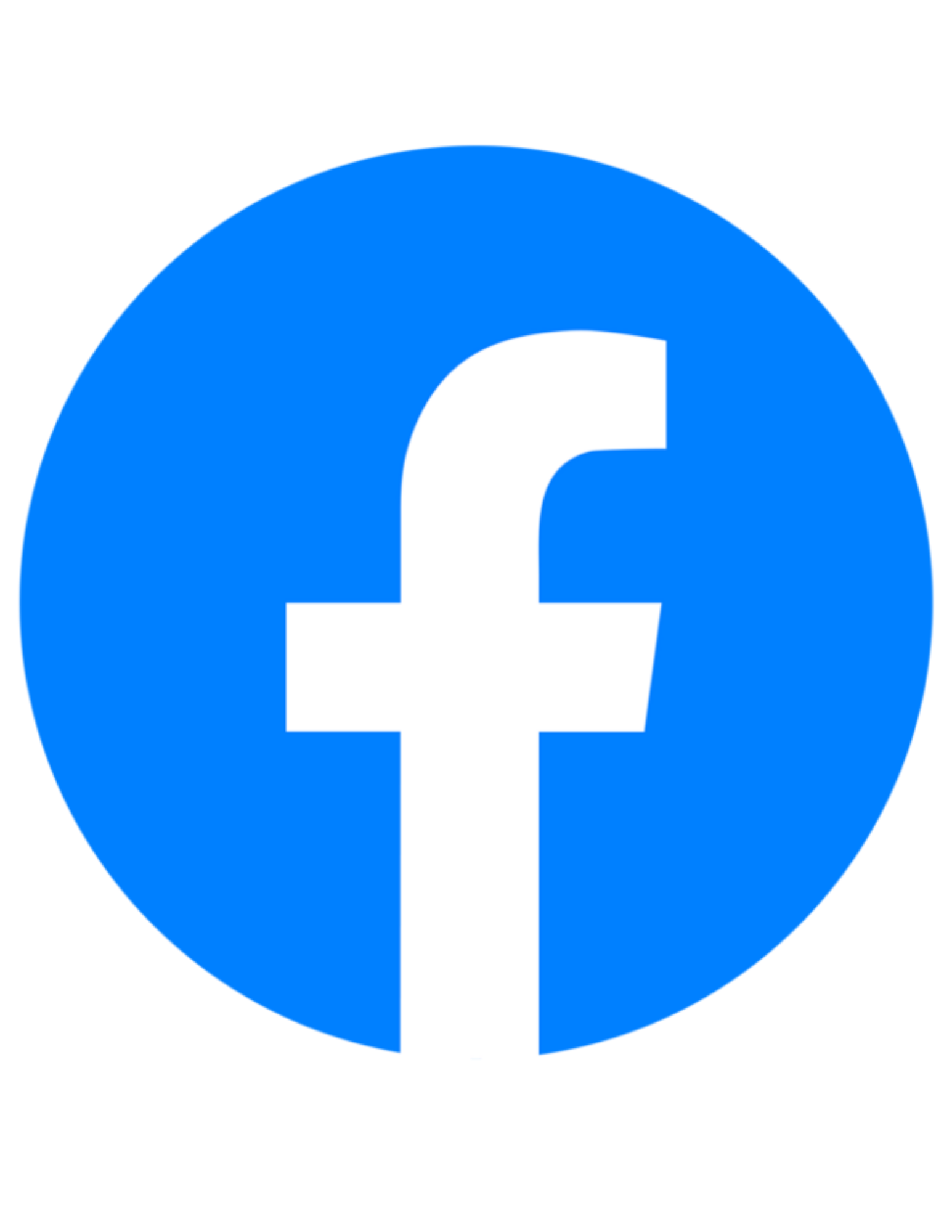 Facebook logo, a blue circle with a white lowercase letter 'f' in the center.