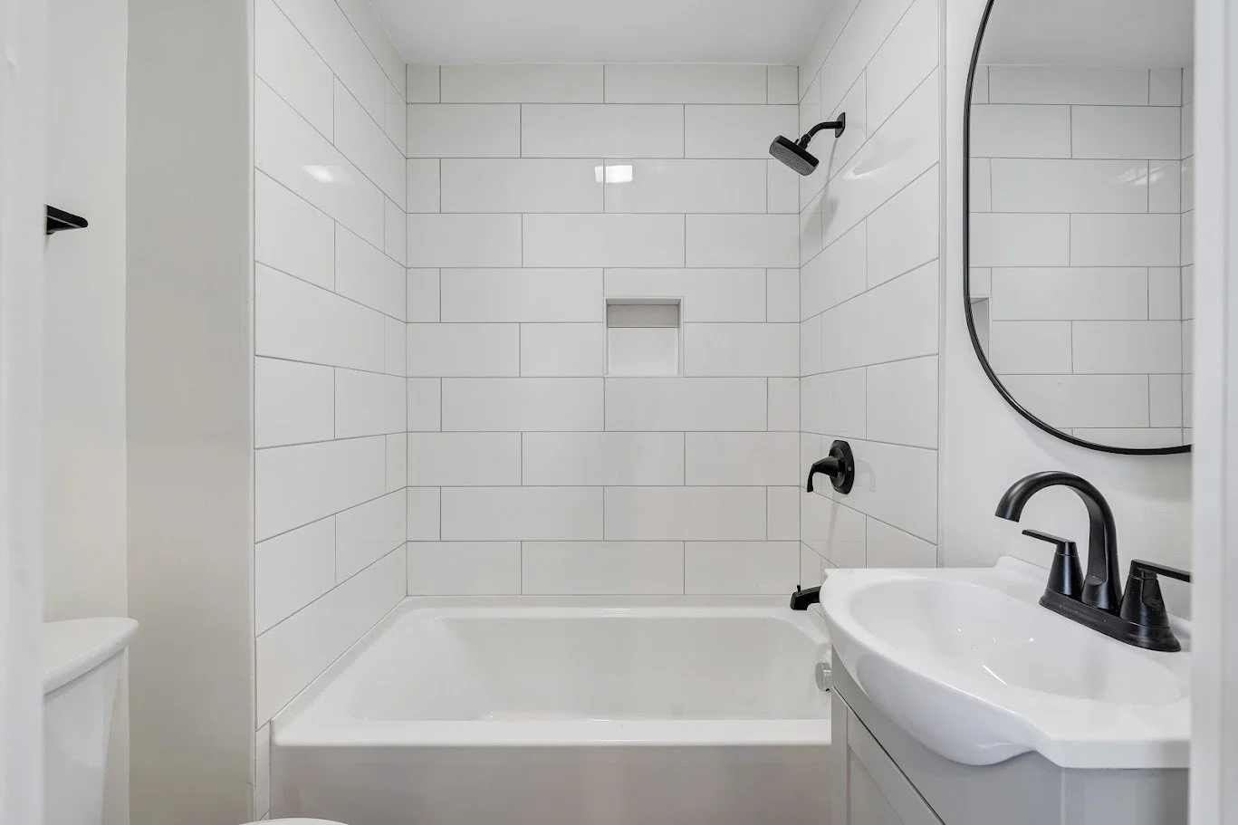 Renovated Bathroom Subway Tile