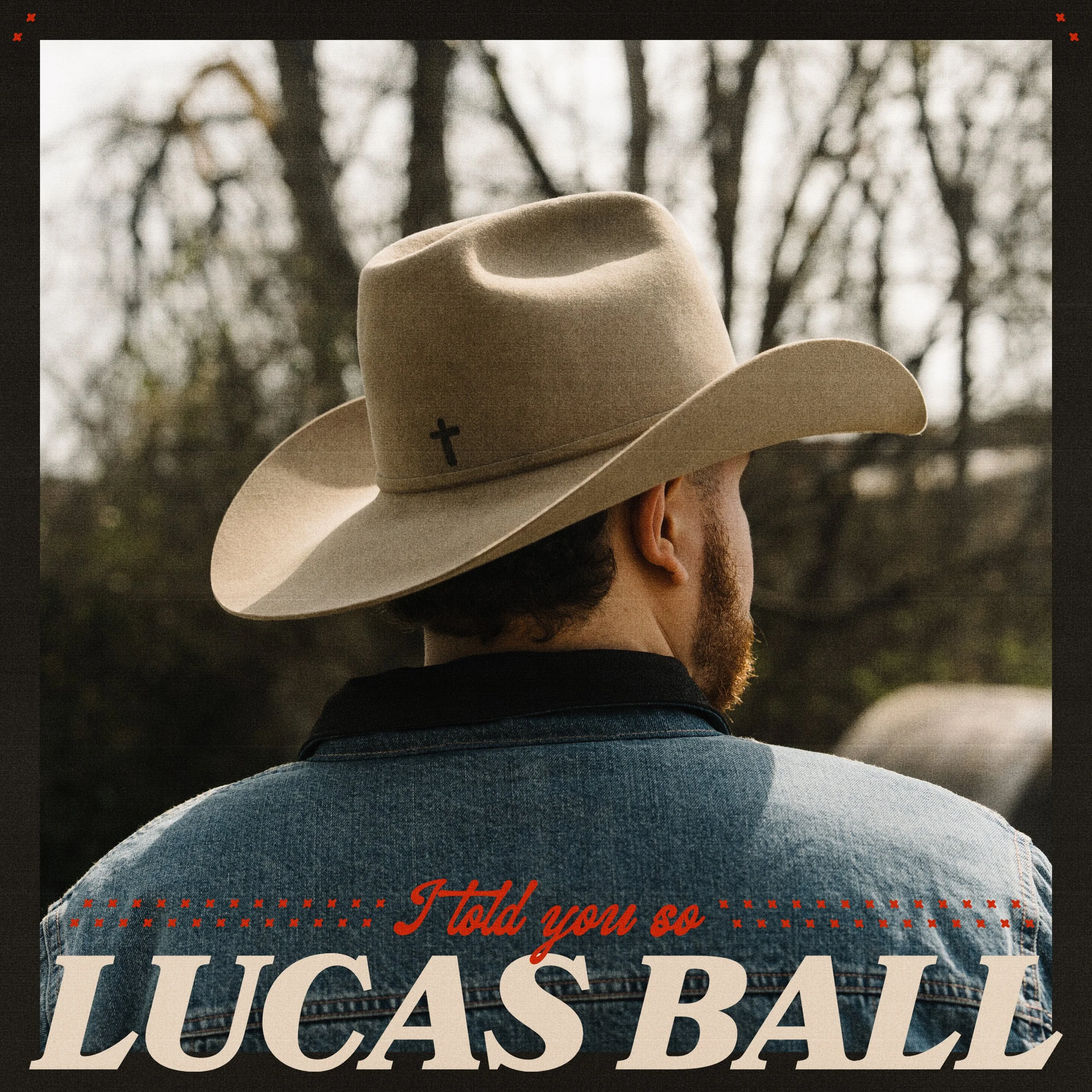 A cropped image of a cowboy hat worn by a person in front of a background with tree branches and sky, and part of a text that reads 'Thanks for all you do'.