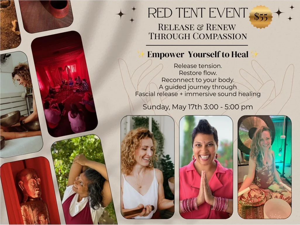 ✨ Compassion Within &mdash; Part 2 ✨ 
Empower yourself to heal.

We&rsquo;re gathering again inside the Red Tent for a deeper opening into the body, heart, and nervous system 🤍

This experience will include: 
🌿 Fascial Release 
🎶 Immersive Sound B