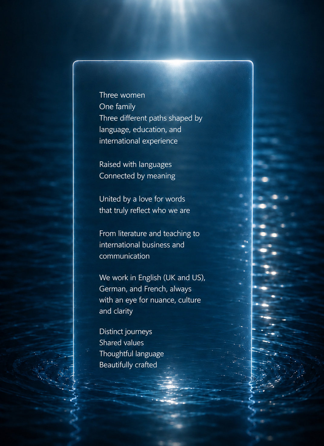 Textworks Studio is a multilingual language studio founded by three women from one family, offering translation, editing, proofreading and brand communication services in English, German and French, with a focus on tone, meaning, voice and flow.