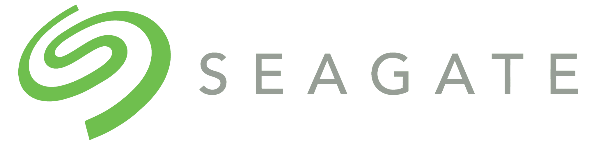 Seagate logo with a green spiral icon and the word 'SEAGATE' in gray letters.