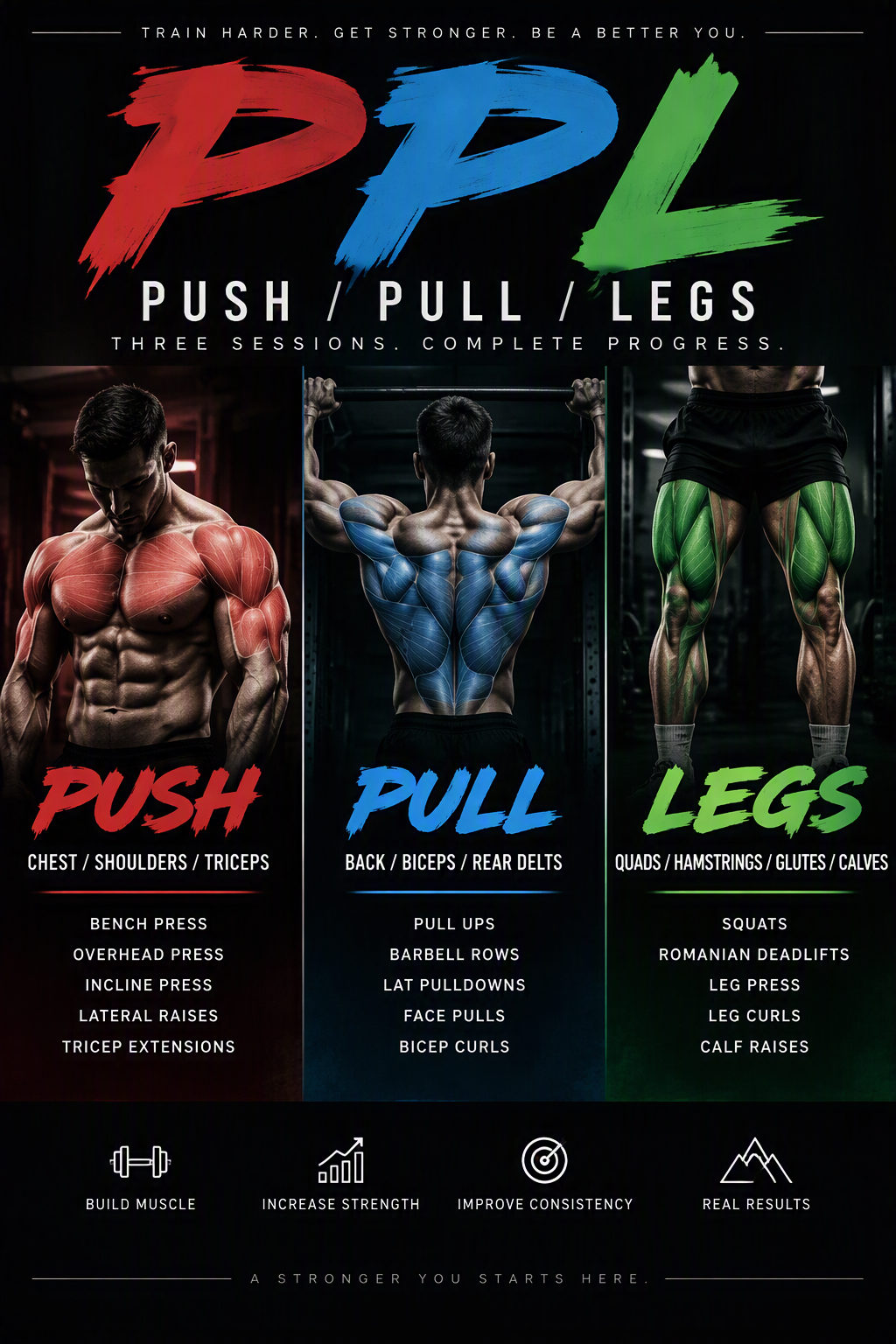 Push/Pull/Legs (PPL) Training Split