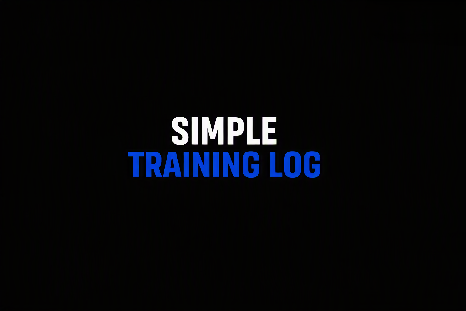 Simple Training Programme