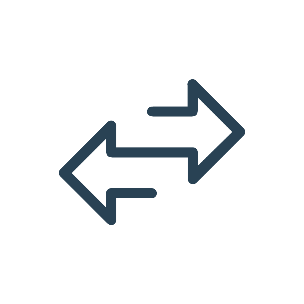 Icons of two arrows pointing in opposite directions, representing exchange or transfer.