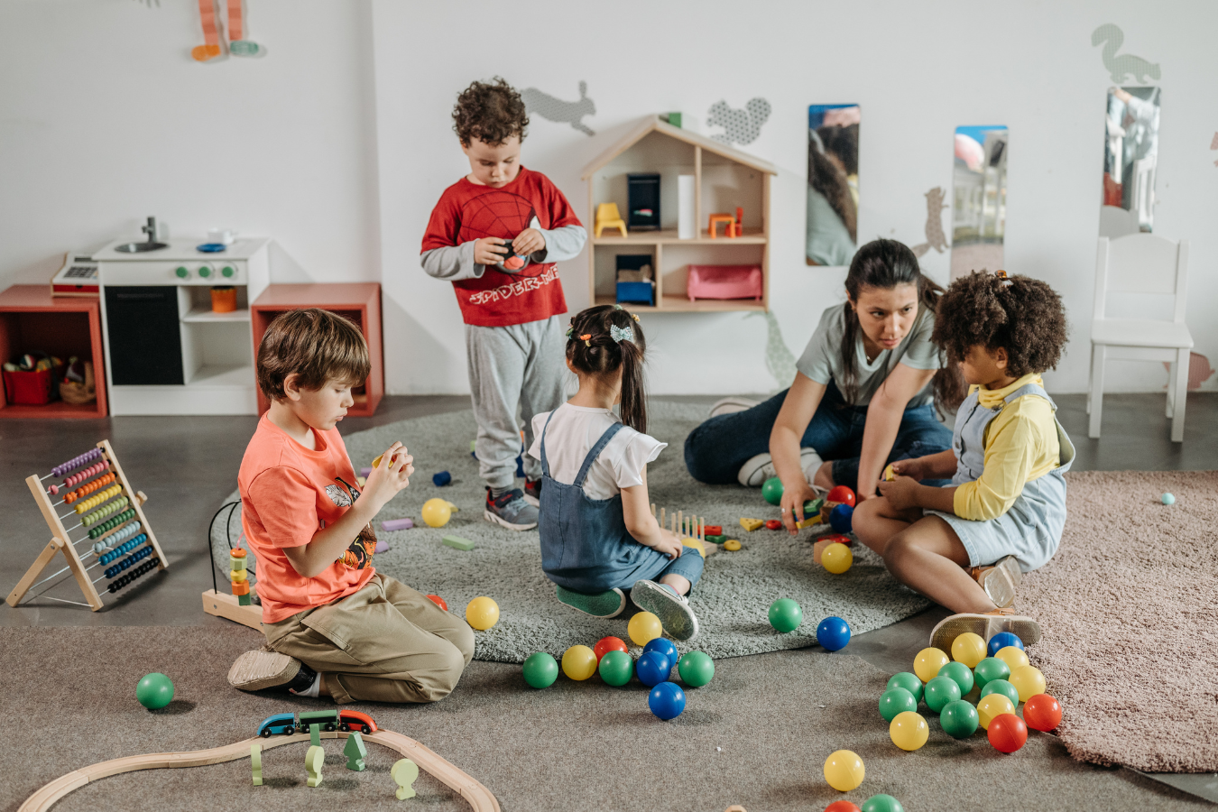 Children playing with toys