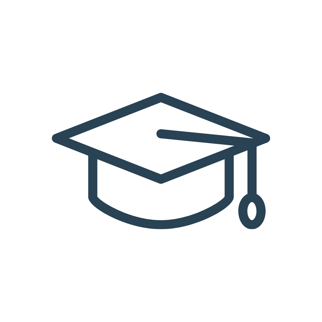 Icon of a graduation cap, representing education or graduation.