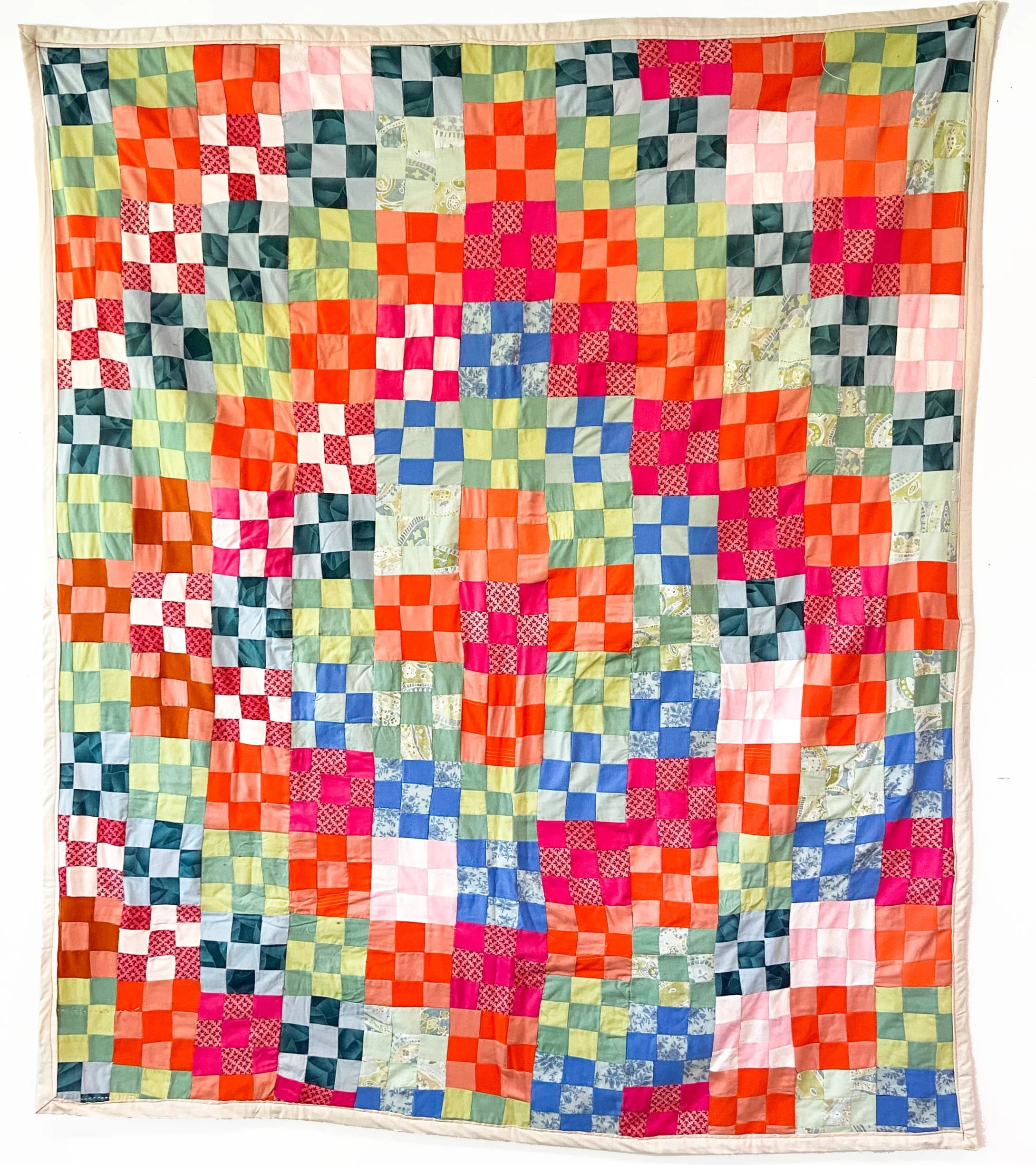 Comfort Quilt, up-cycled fabric, 5 ft x 7 ft, 2022