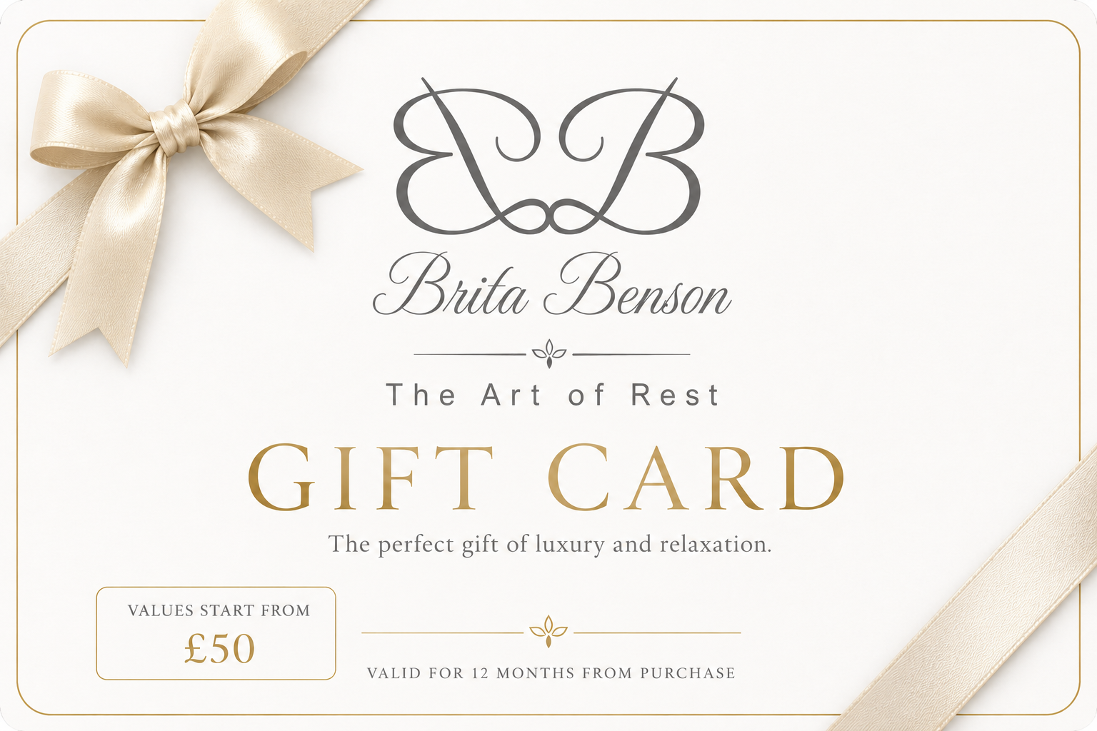 Gift Card Prices start at £60.00