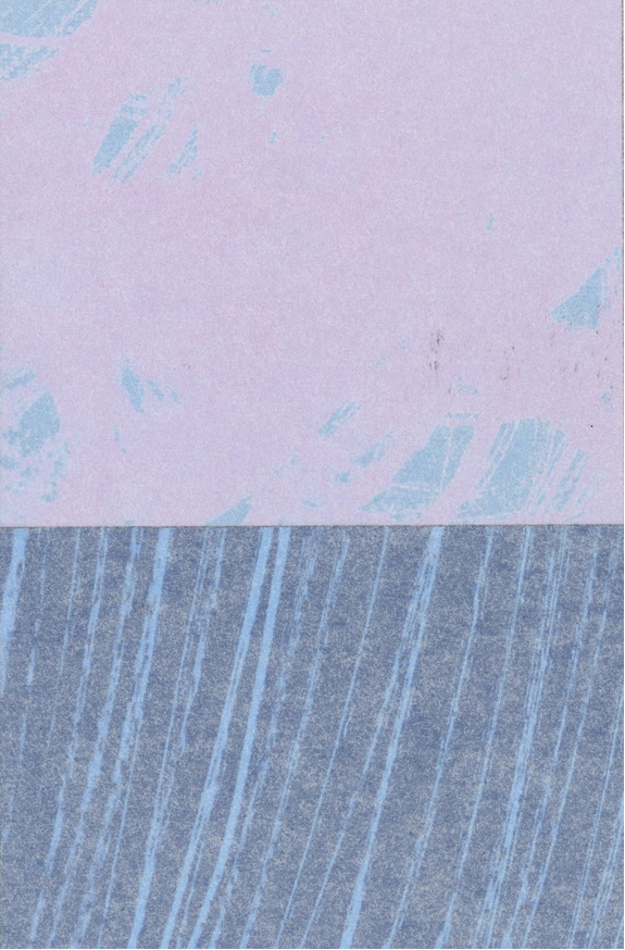 Abstract image with lavender and gray colors, featuring a textured diagonal striation pattern and subtle brushstroke details.
