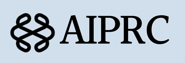 Logo with black woven design and the acronym 'APRC' on a light blue background.
