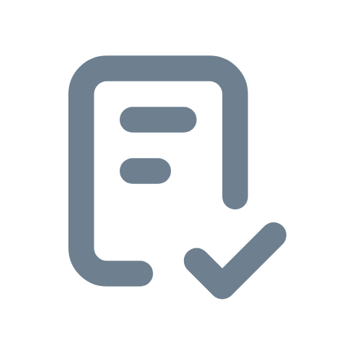 Icon of a checklist with a checkmark.