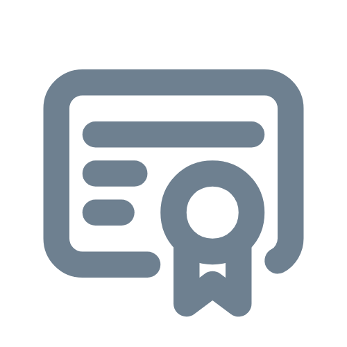 Icon of a certificate or diploma with a ribbon