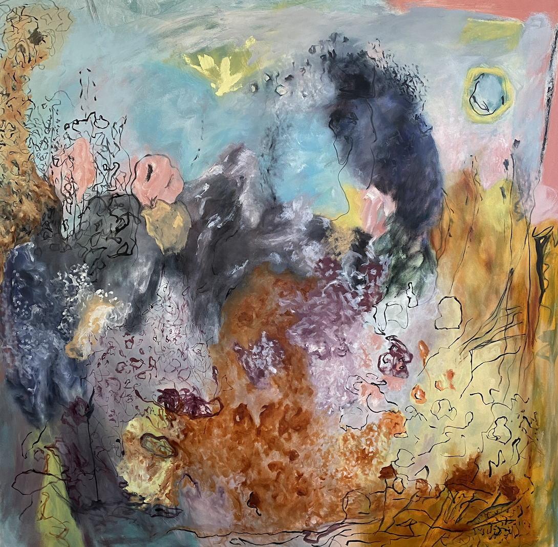 Abstract: Field Notes, Oil on Canvas 152 x 152cm