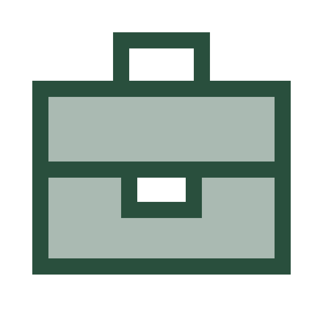 two tone green briefcase icon