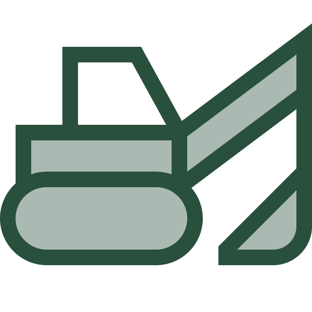two tone green excavator icon
