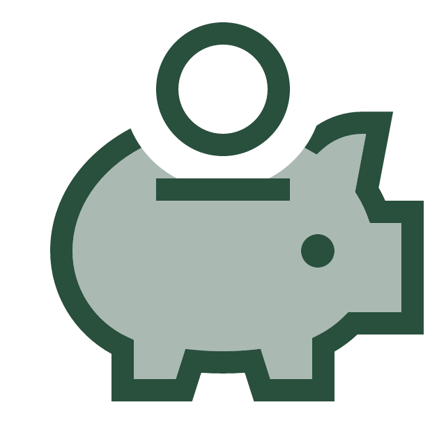 two tone green piggybank icon