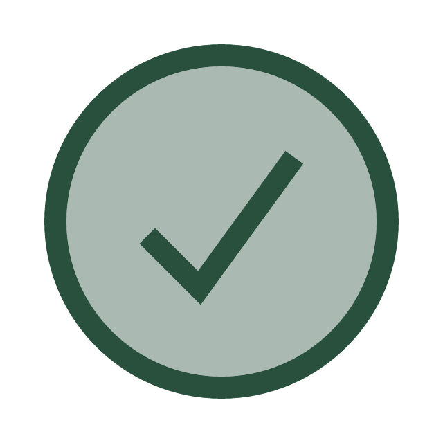 Green circle with a checkmark inside