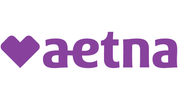 Purple heart symbol followed by the word 'aetna' in purple text.