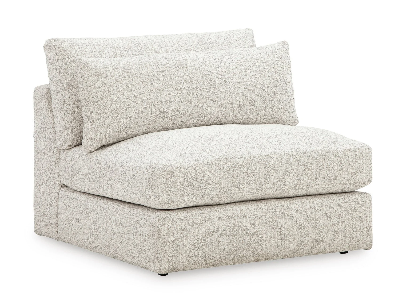Contemporary modular sectional with plush boucle upholstery, reversible cushions, feather-fiber comfort, and flexible seating configuration.