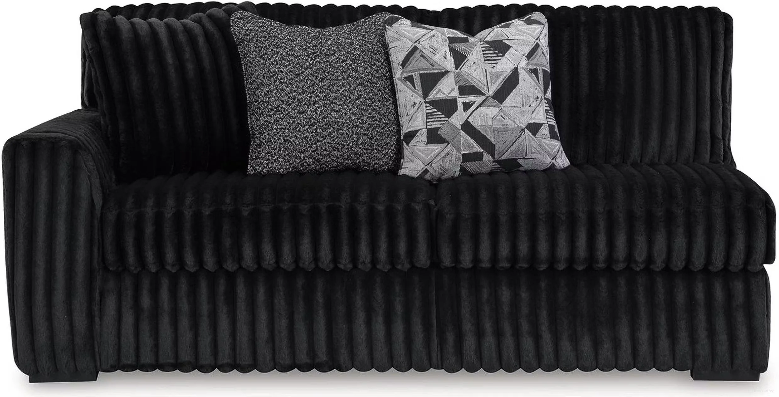 Oversized contemporary 3-piece sectional with jumbo corduroy upholstery, reversible cushions, wedge seating, and plush comfort.