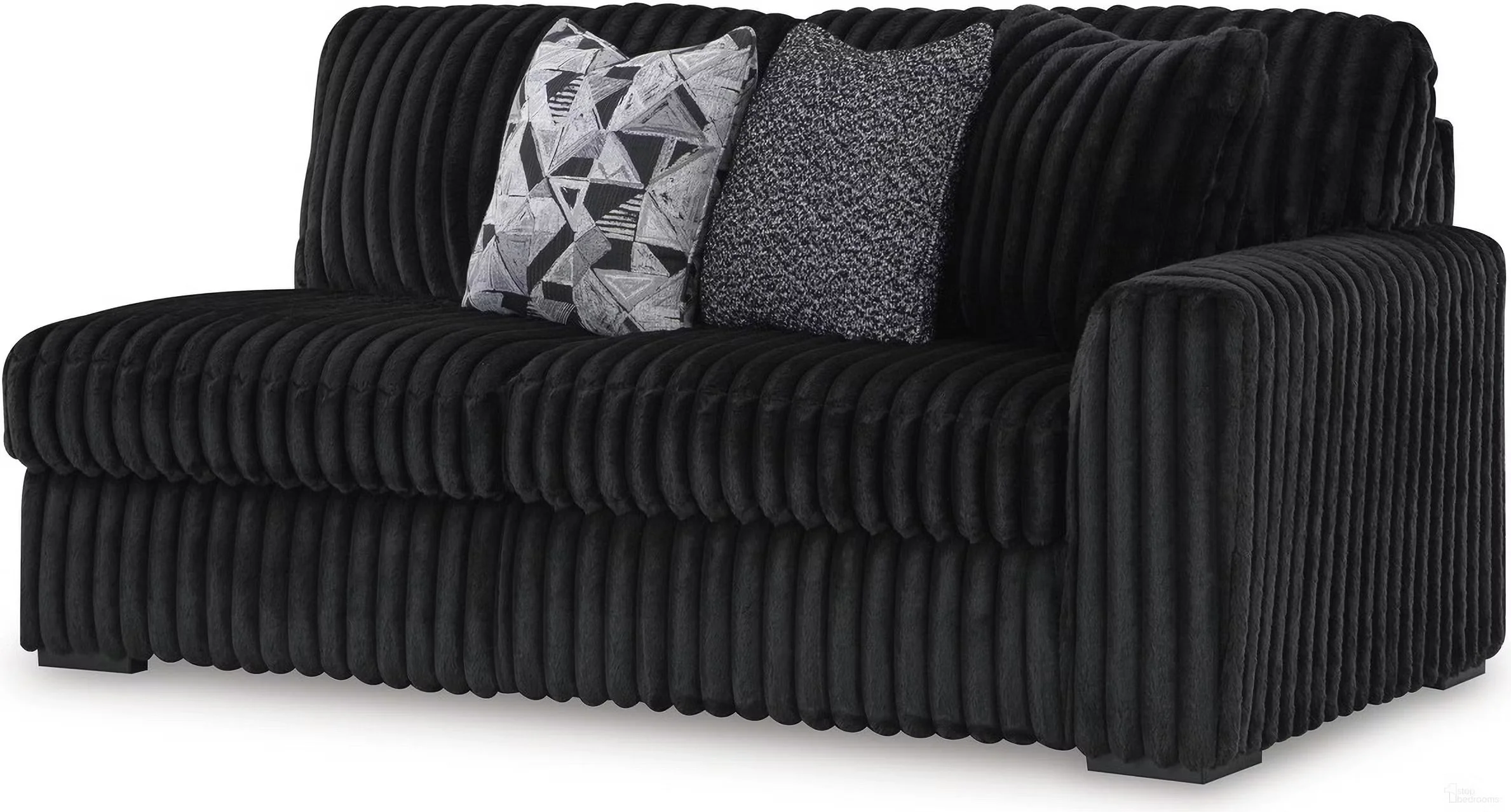 Oversized contemporary 3-piece sectional with jumbo corduroy upholstery, reversible cushions, wedge seating, and plush comfort.