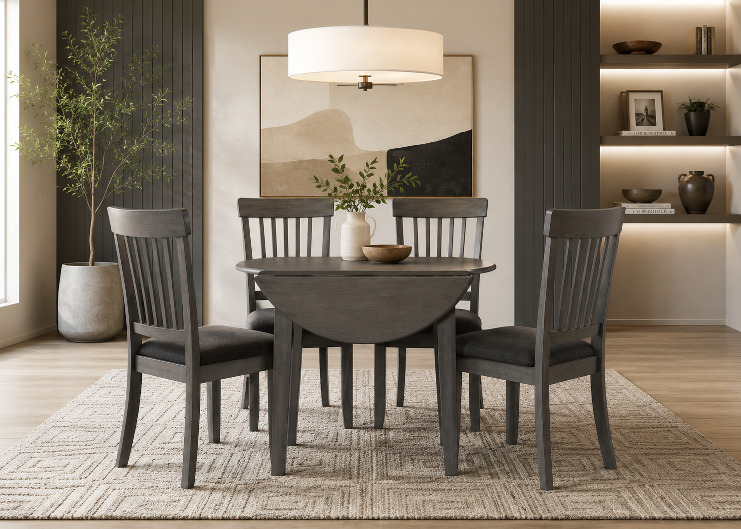 Stonehill Round Drop Leaf Dining Set - Special Order