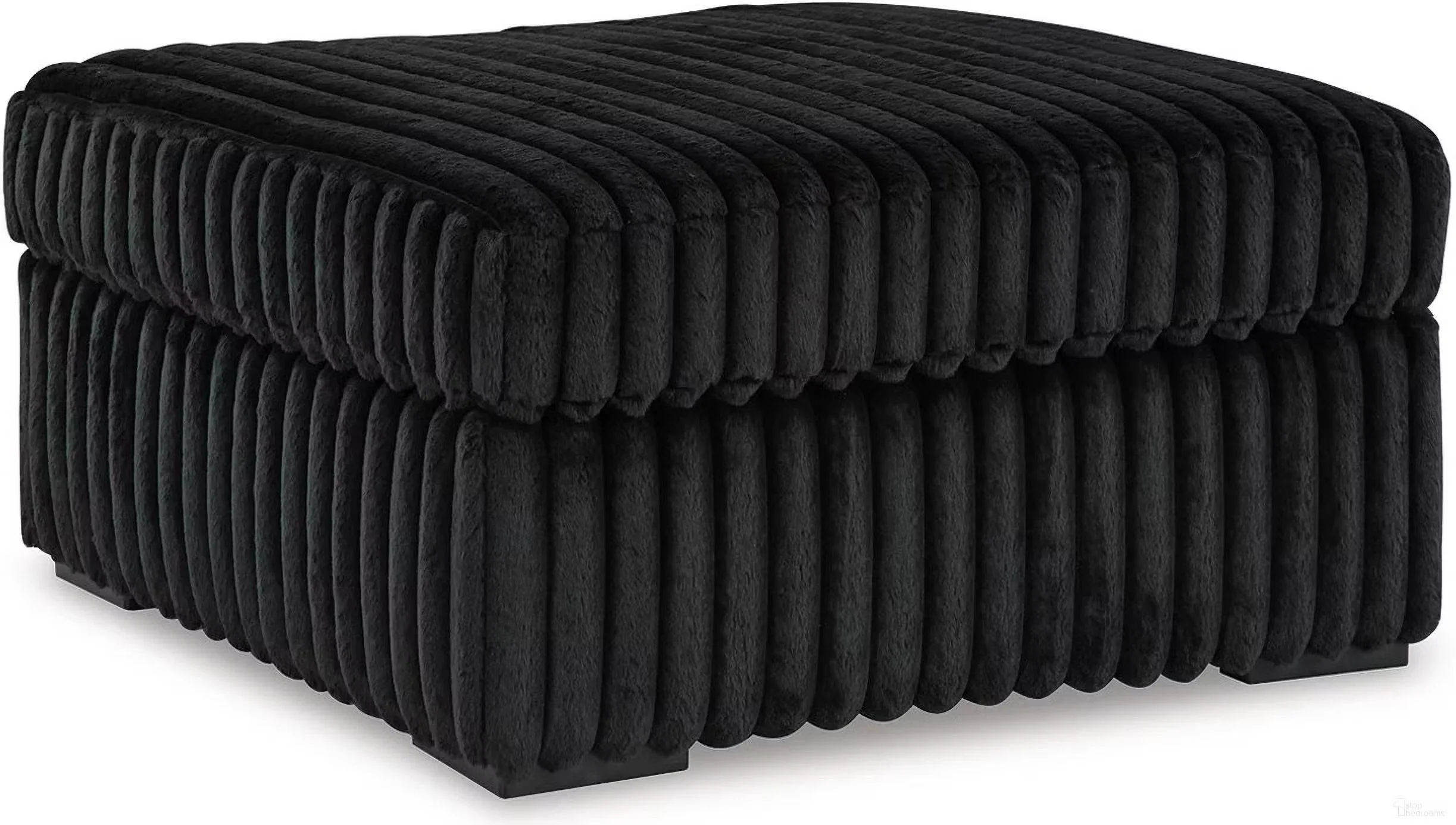 Matching oversized upholstered ottoman with jumbo corduroy fabric, plush cushioning, and contemporary styling.