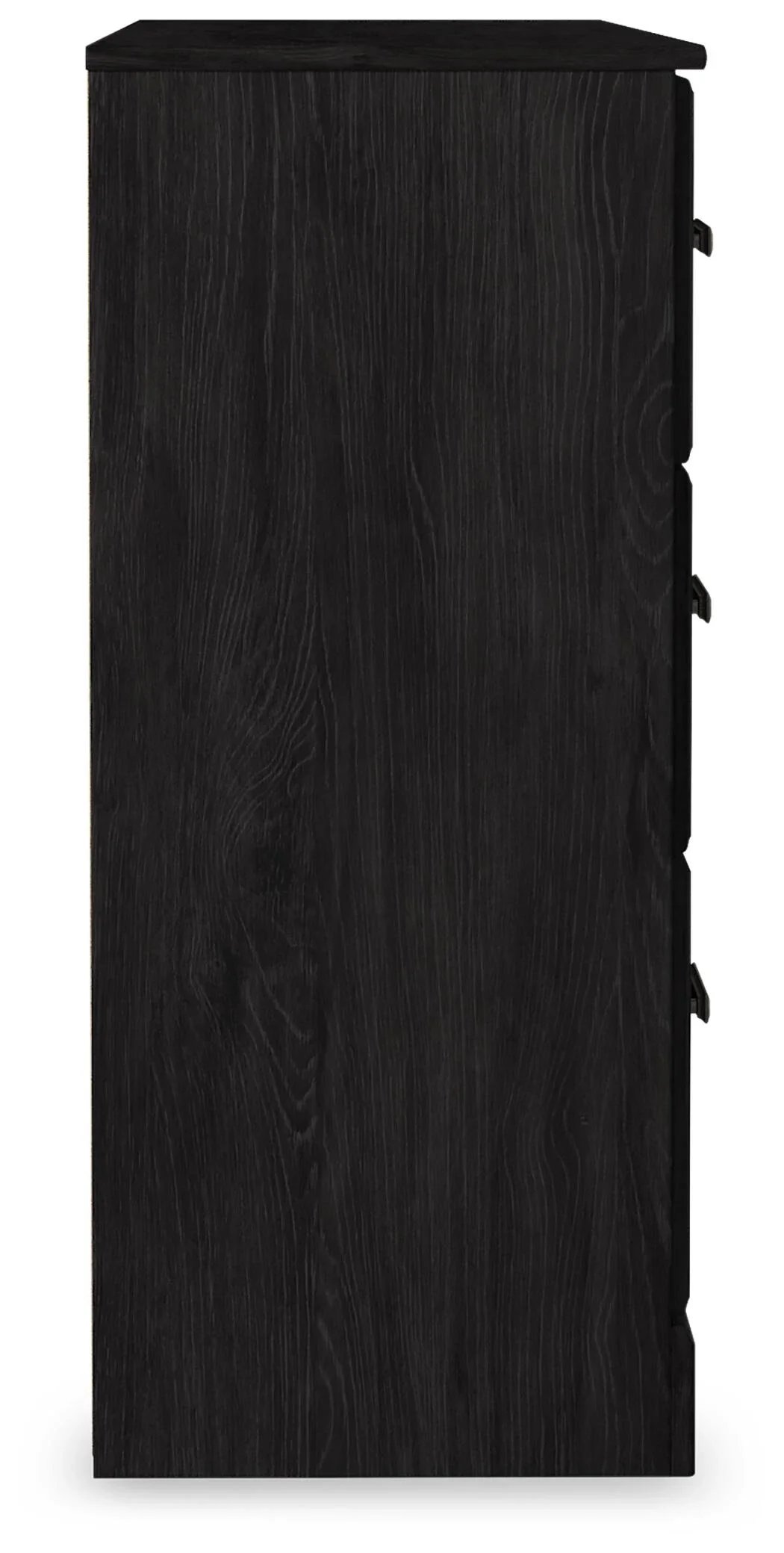 Six-drawer charcoal dresser with a matching framed mirror, smooth-gliding drawers, and antiqued pewter-tone hardware.