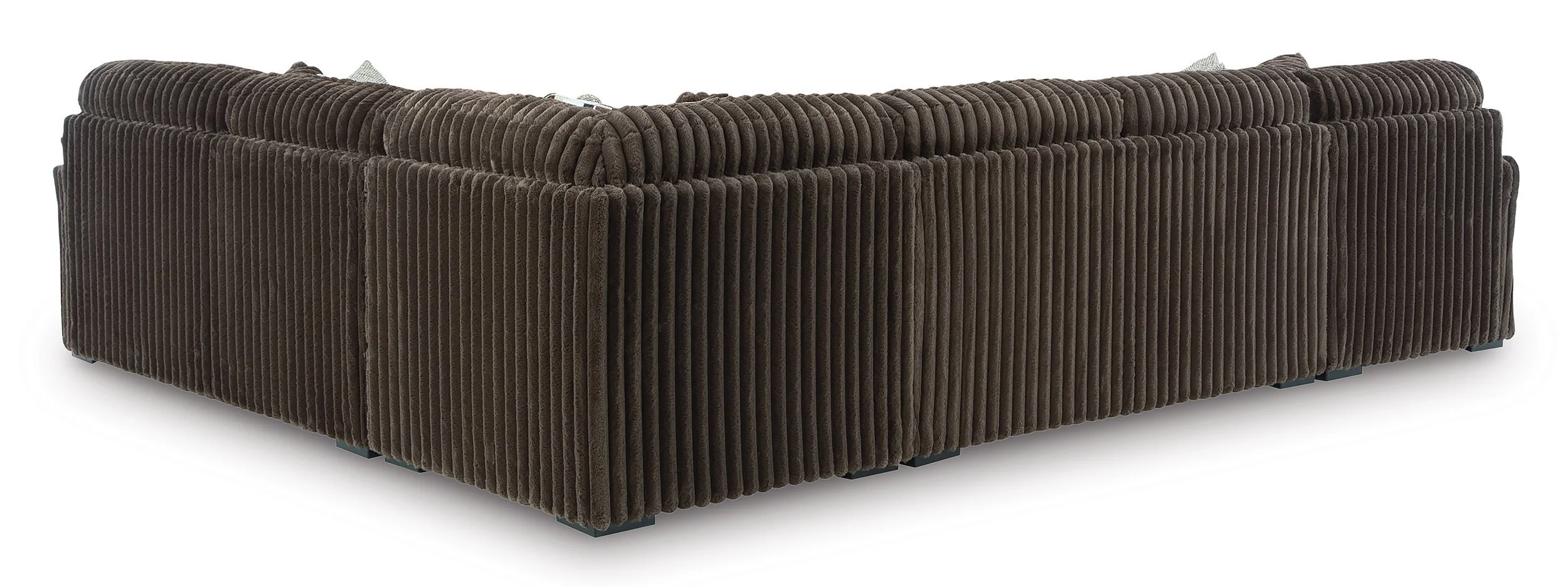 Oversized contemporary 4-piece sectional with jumbo corduroy upholstery, reversible cushions, corner chaise, and plush seating.