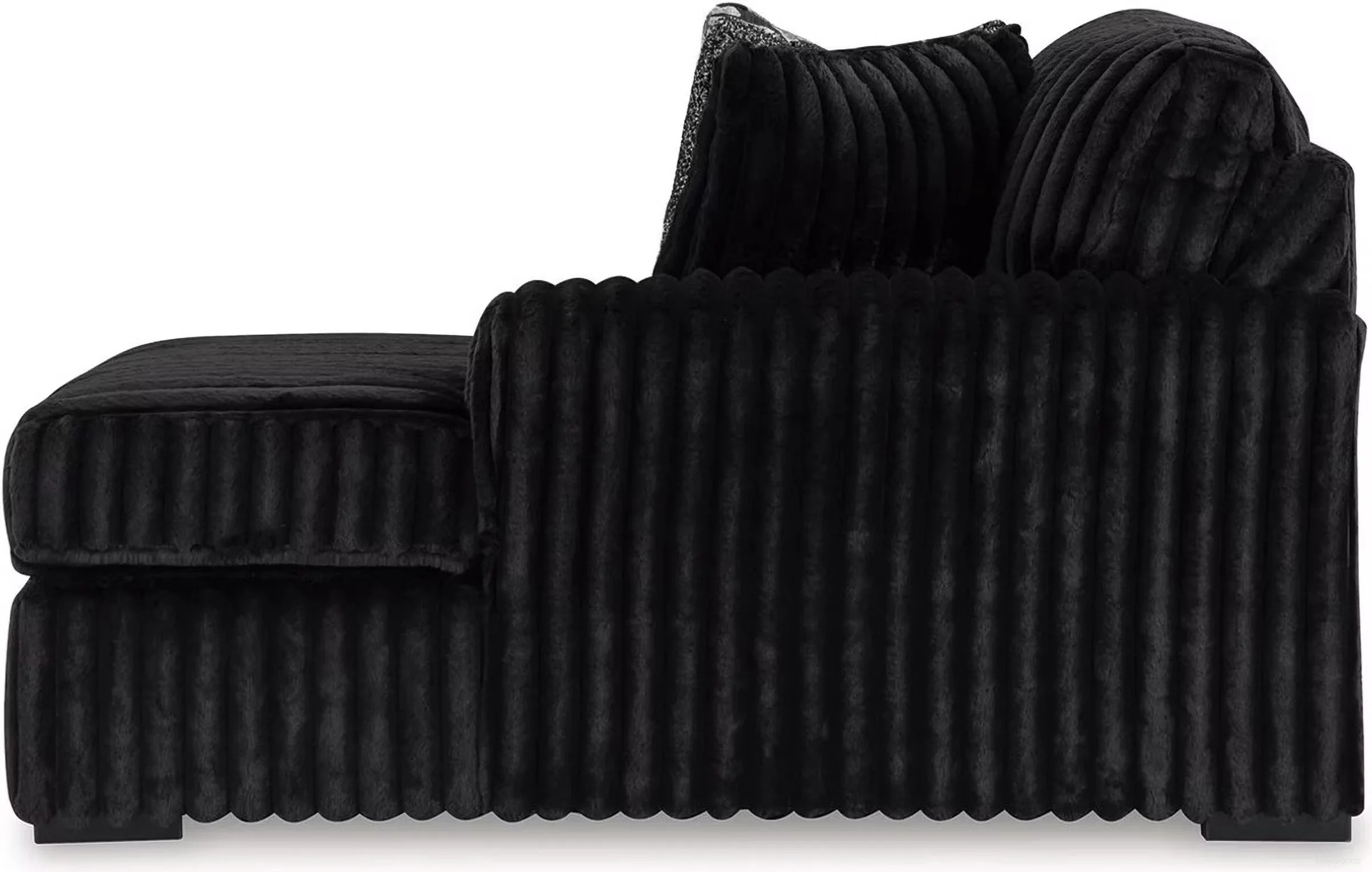 Oversized contemporary 4-piece sectional with jumbo corduroy upholstery, reversible cushions, corner chaise, and plush seating.