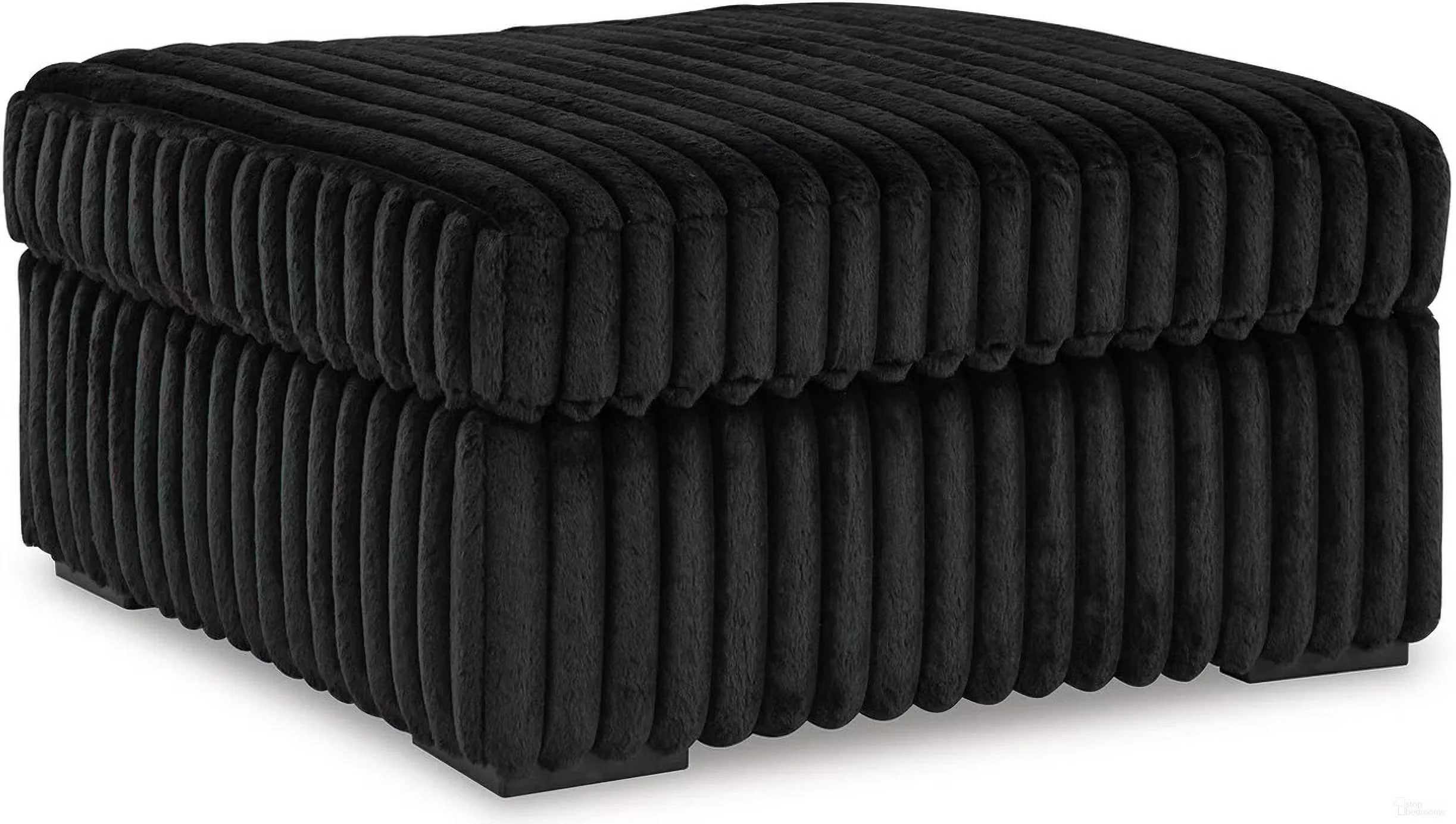 Matching oversized upholstered ottoman with jumbo corduroy fabric, plush cushioning, and contemporary styling.