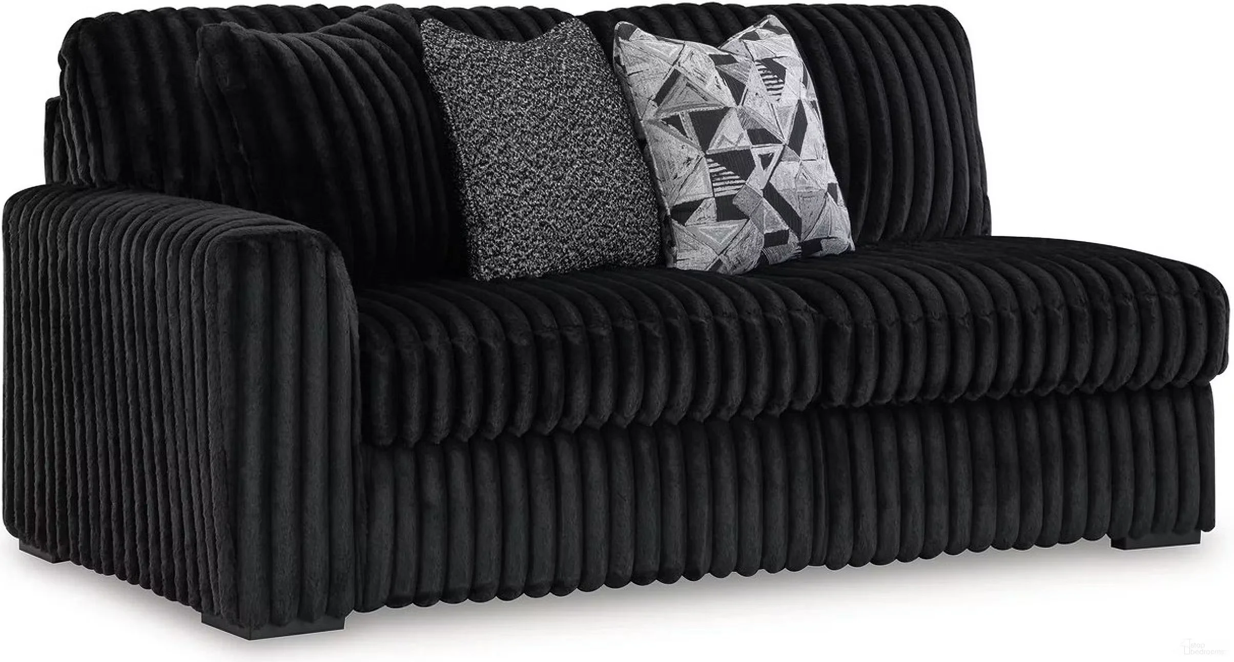Oversized contemporary 3-piece sectional with jumbo corduroy upholstery, reversible cushions, wedge seating, and plush comfort.