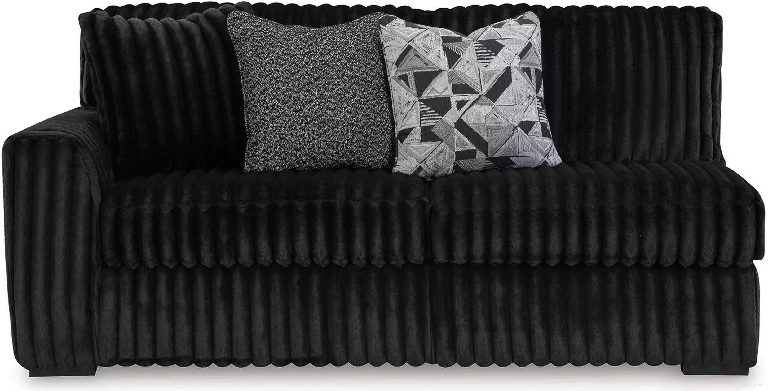 Oversized contemporary 4-piece sectional with jumbo corduroy upholstery, reversible cushions, corner chaise, and plush seating.