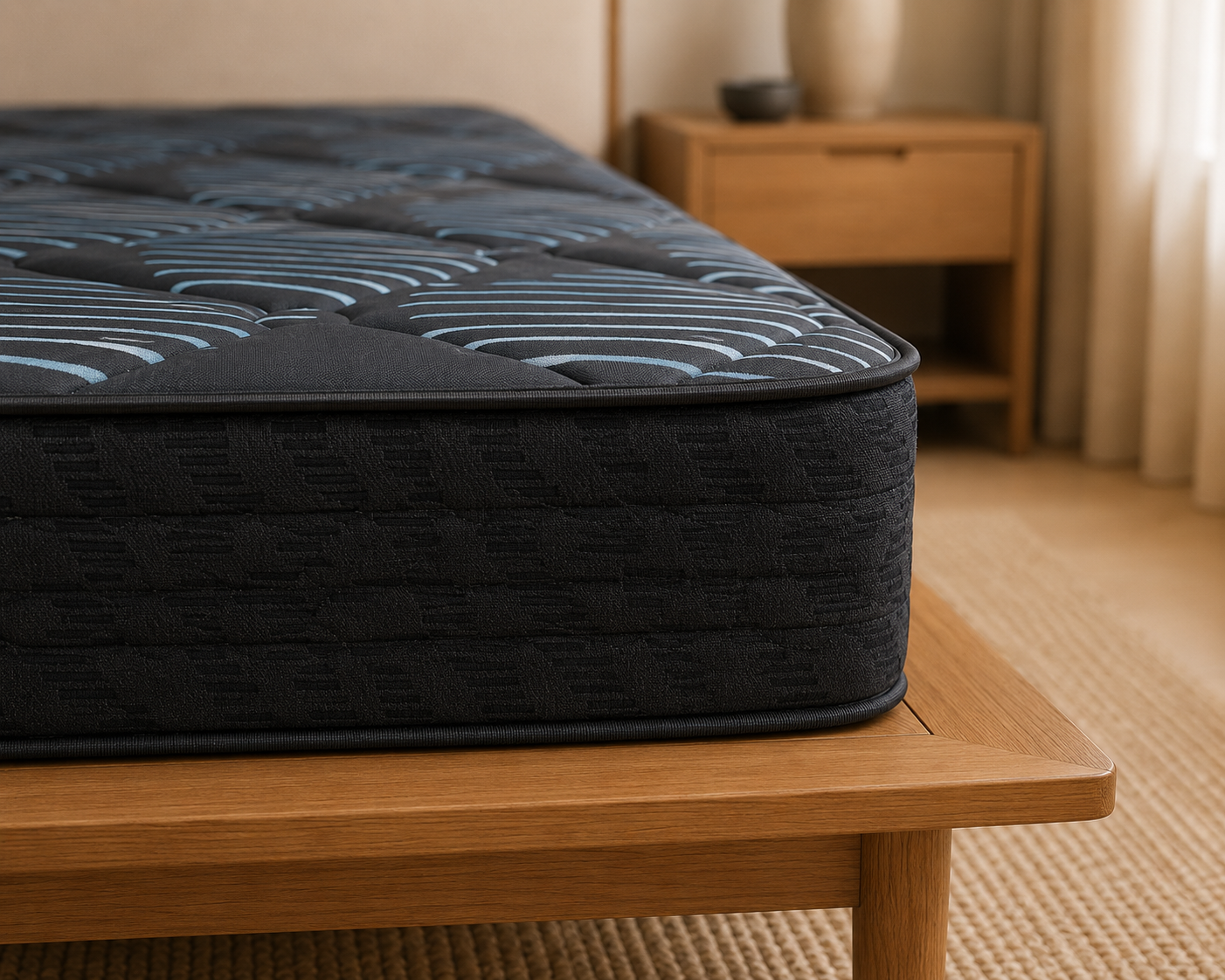Close-up of the Sapphire Lake mattress quilting and comfort layers