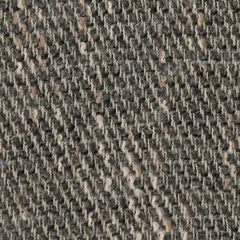 Close-up of the Dawson sofa collection showcasing the textured polyester upholstery, feather-fiber blend cushions, bolster pillows, and quality craftsmanship.