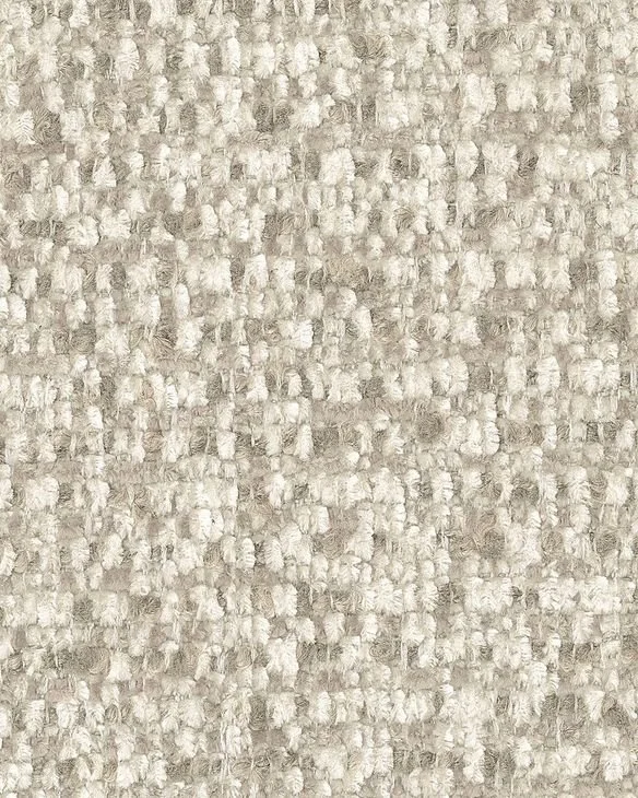 Close-up of the Ashton sectional showcasing the soft boucle fabric, feather-fiber cushions, accent pillows, and quality craftsmanship.