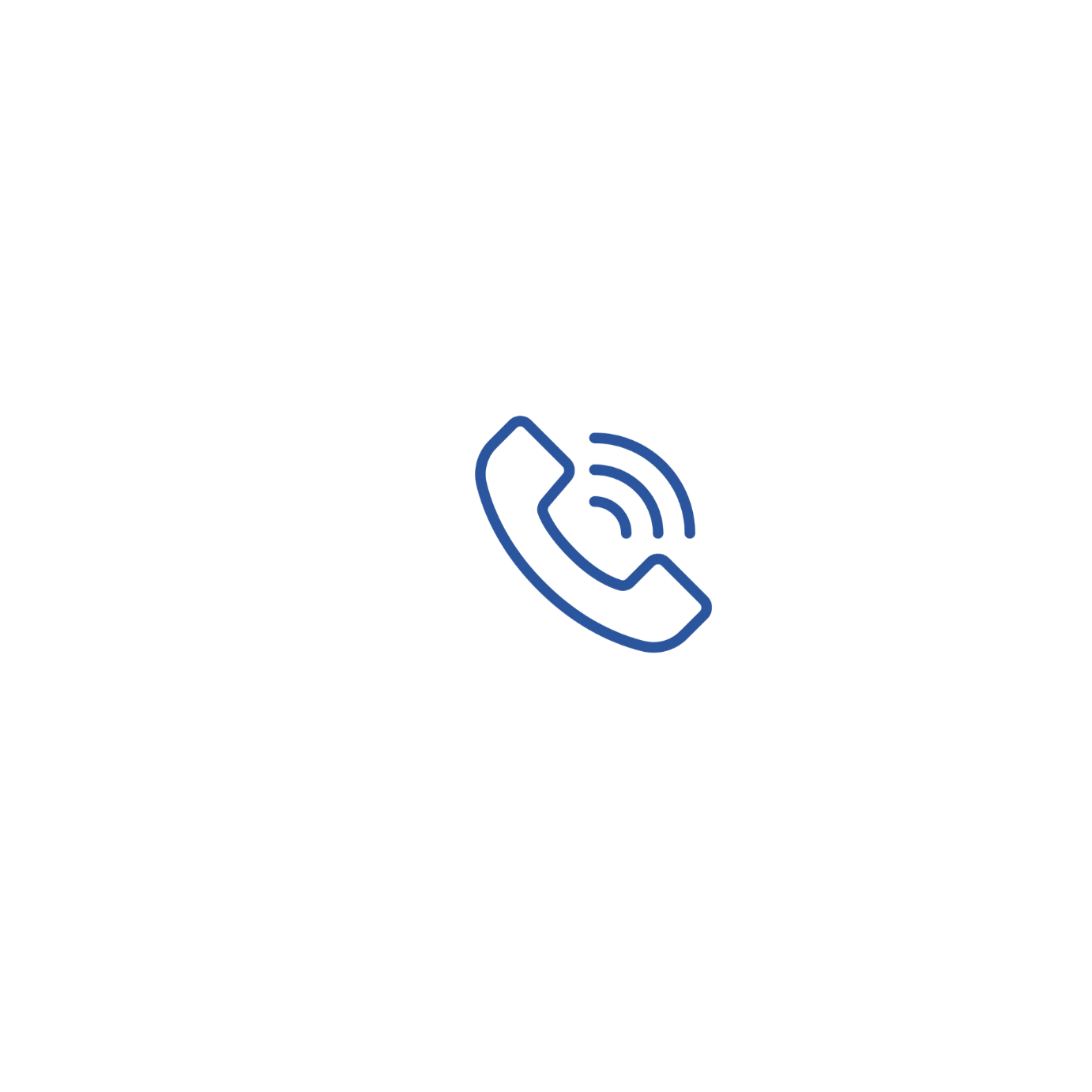 A black background with a blue outlined phone receiver icon in the center, indicating a phone call or contact.