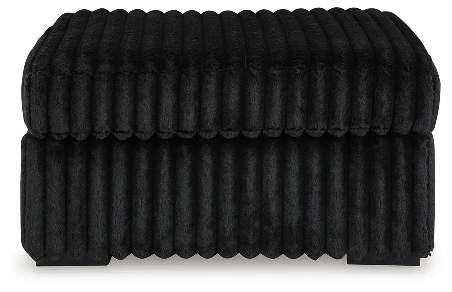 Matching oversized upholstered ottoman with jumbo corduroy fabric and contemporary styling, available by special order.