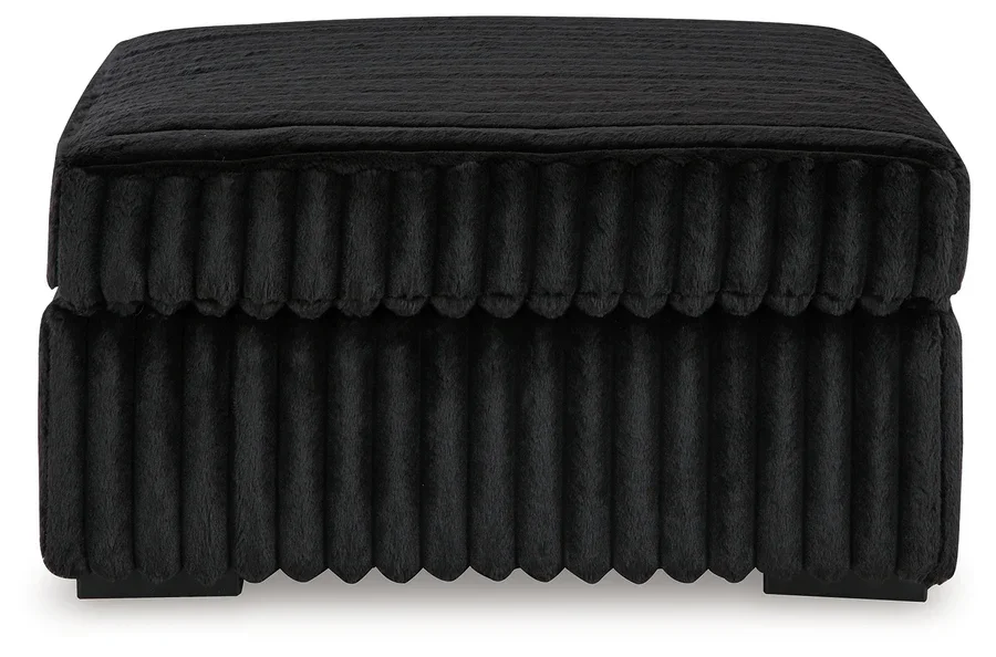Matching oversized upholstered ottoman with jumbo corduroy fabric and contemporary styling, available by special order.